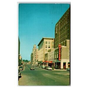 1956 Sioux City Iowa Hotel Warrior 6th Street Vintage Postcard Posted